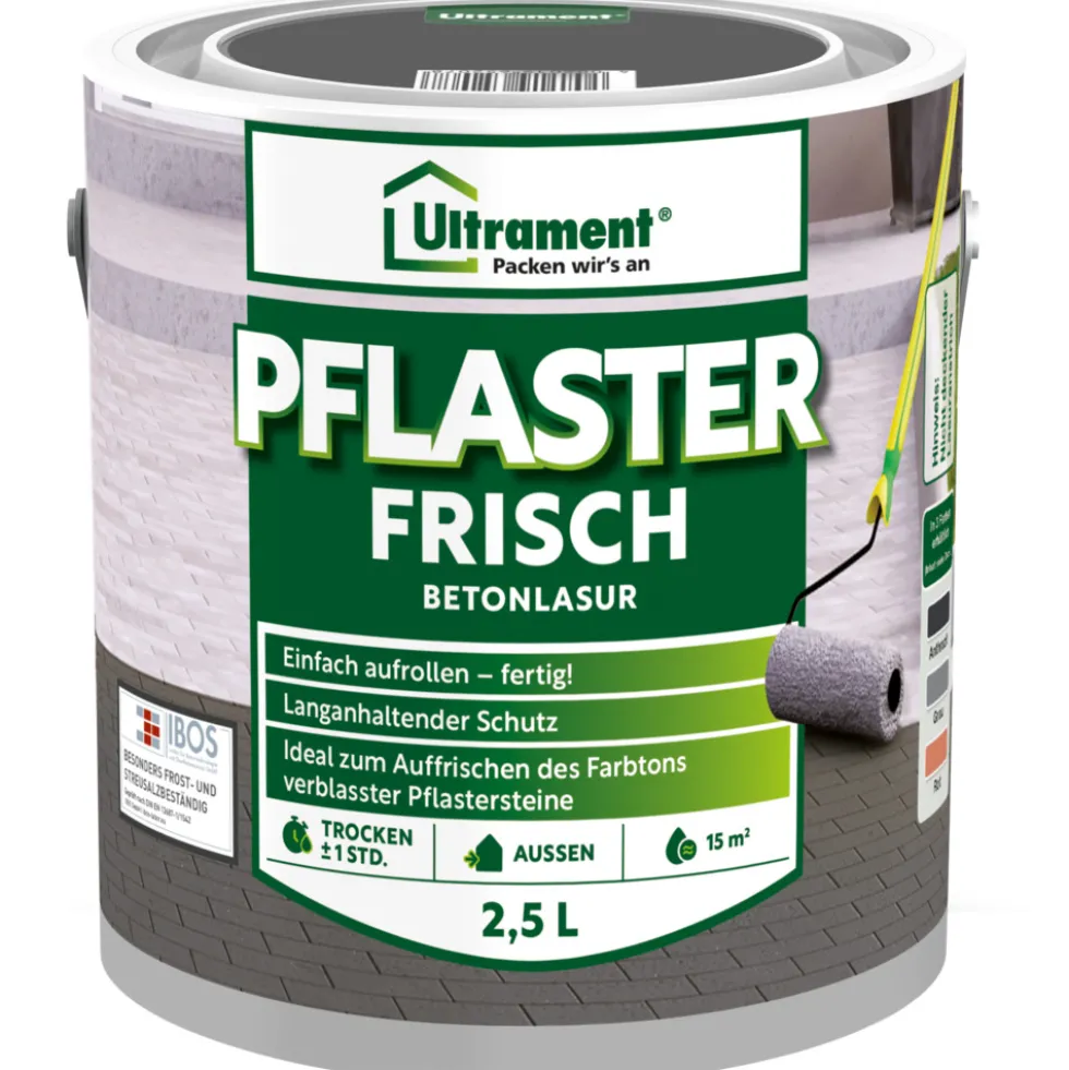Ultrament Betonlasur Pflaster Frisch 2,5 Liter anthrazit