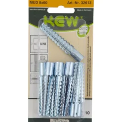 Universaldübel Set 10 Stück 8 x 60 mm aus Metall