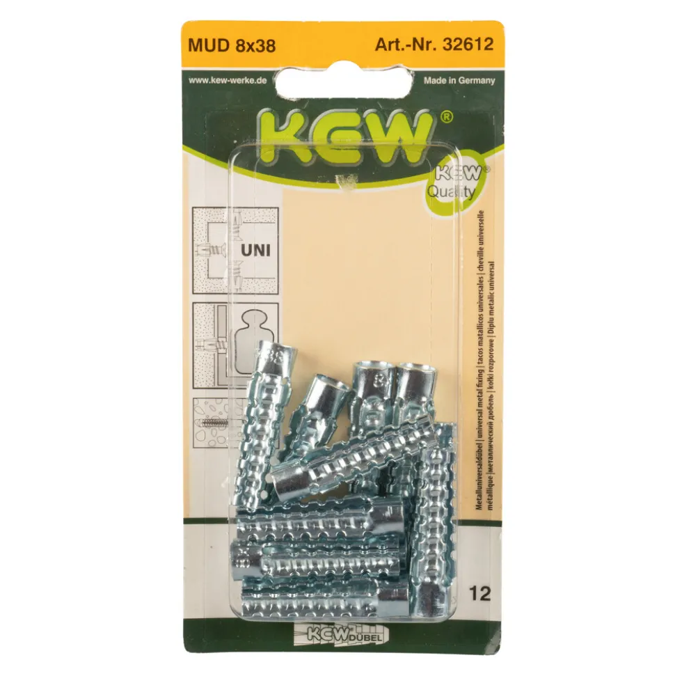 Universaldübel Set 12 Stück 8 x 38 mm aus Metall