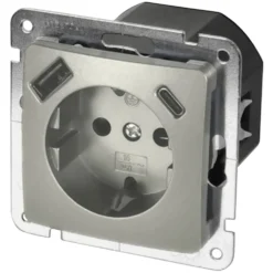 Unterputz Steckdose Monaco mit USB-A+C-Anschluss platinfarben, IP20