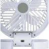 USB-Tischventilator mit Lichtring 1200 mAh, weiß
