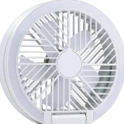 USB-Tischventilator mit Lichtring 1200 mAh, weiß