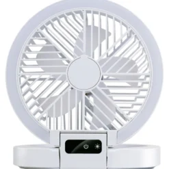 USB-Tischventilator mit Lichtring 1200 mAh, weiß
