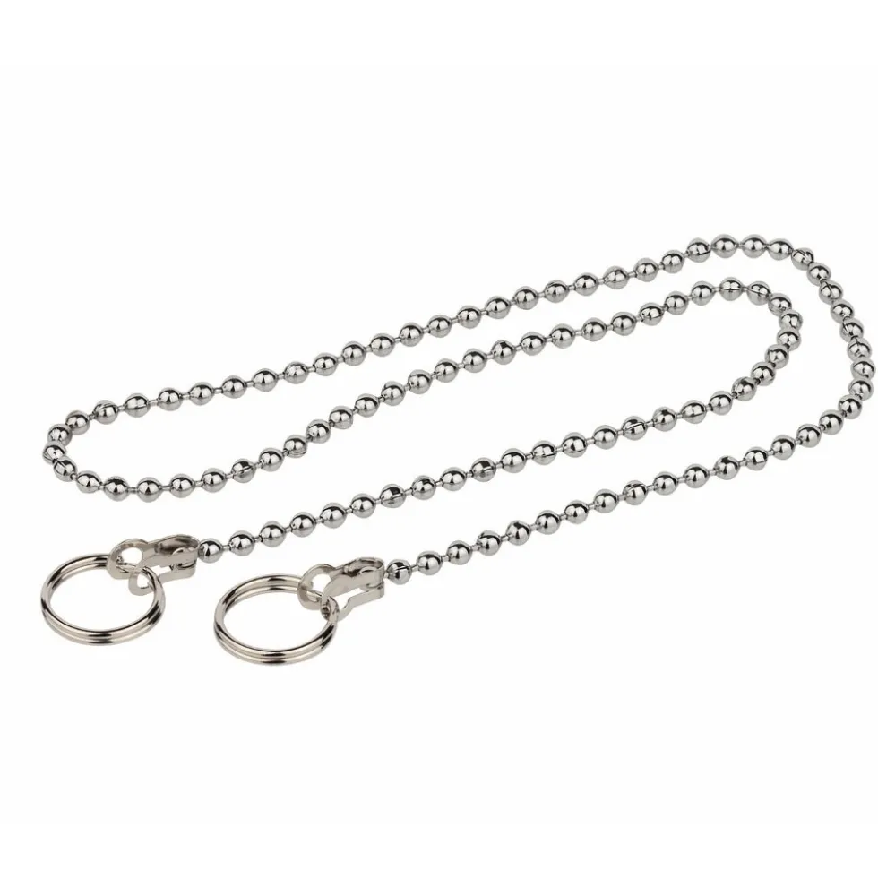 Ventilstopfenkette mit 2 Ringen 50 cm verchromt