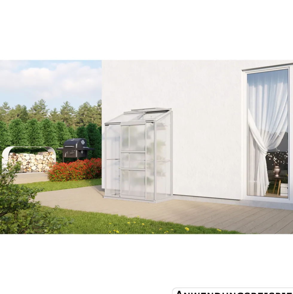 Vitavia Anlehn-Gewächshaus ''Styx 900" Alu eloxiert HKP