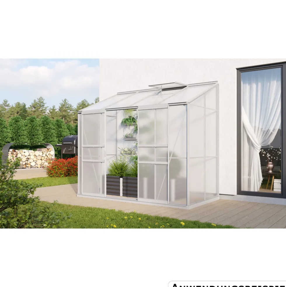 Vitavia Anlehn-Gewächshaus ''Styx'' 3300 Alu eloxiert HKP