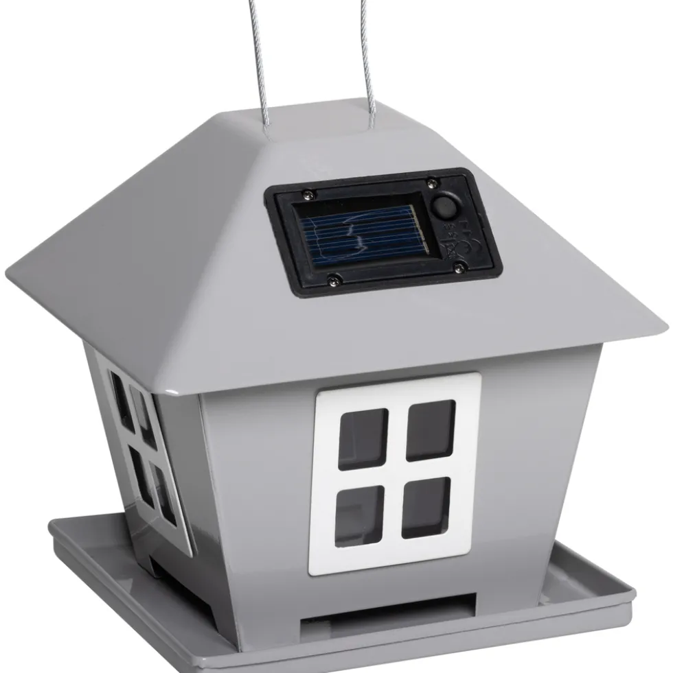 Vogelfutterhaus mit Solar-LED-Beleuchtung