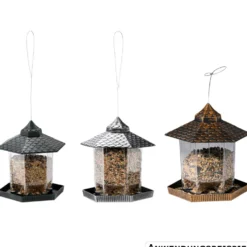 Vogelfutterhaus zum Aufhängen, silber, kupfer oder grün