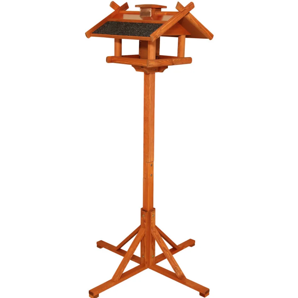 Vogelhaus Holz 155 cm mit Fußkreuz und Kupfer-/Teerdach