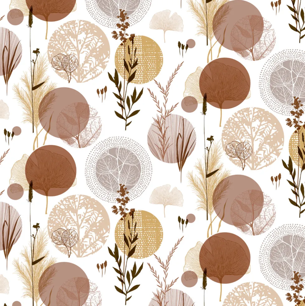 Wachstuch Tischdecke Herbst braun, Meterware mit 140 cm Breite