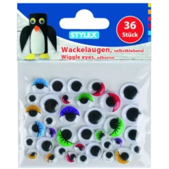 Wackelaugen selbstklebend, 36 Stück