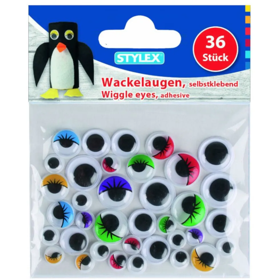 Wackelaugen selbstklebend, 36 Stück