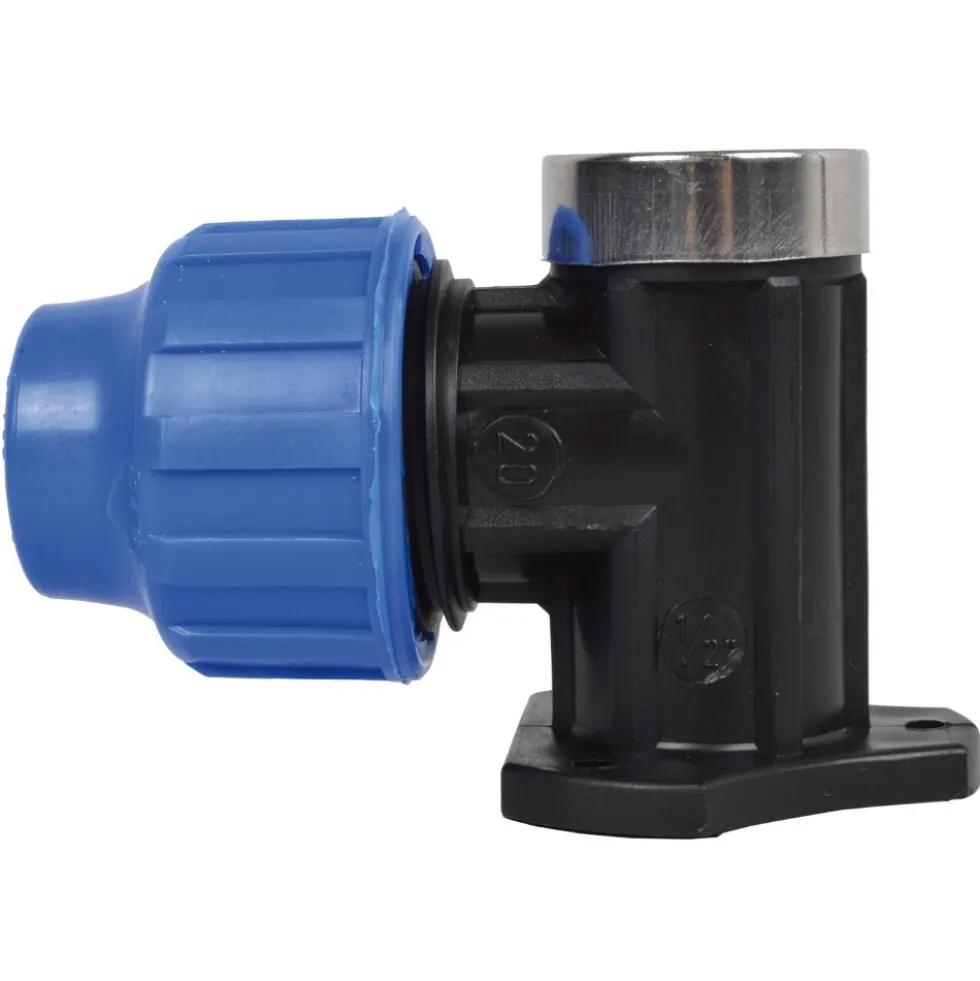 Wandscheibe 1/2''IG x 20 mm PP Kunststoff für HDPE-Rohr