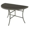 Wandtisch 110 x 58 x 71 cm halbrund Stahl & Glas