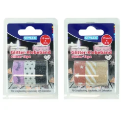 Washi Tape 3 Rollen 15 mm x 3 m Glitter