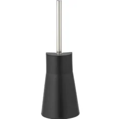 WC-Garnitur Arese 2in1 schwarz aus Edelstahl mit Silikon-Borsten