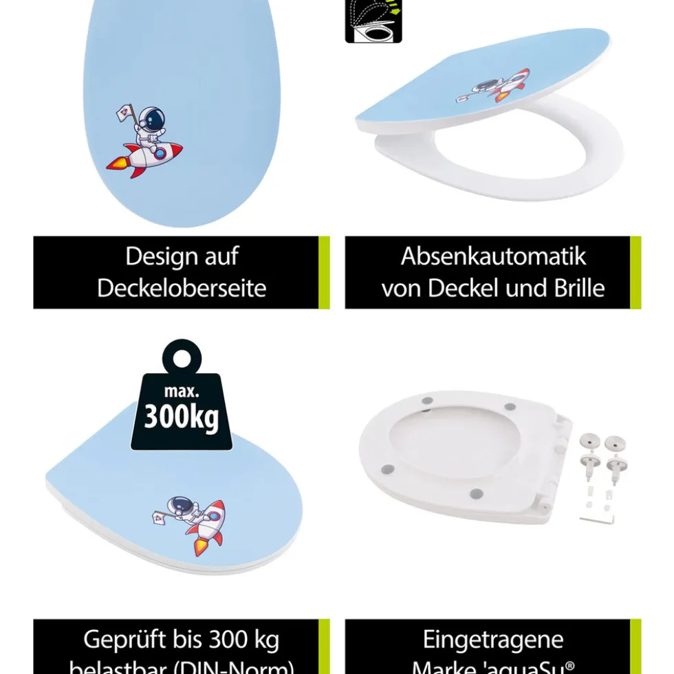 WC-Sitz AquaSu Spaceman mit Absenkautomatik