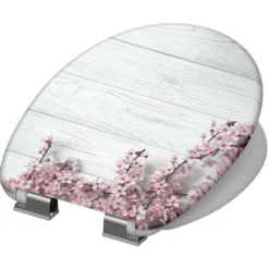 WC-Sitz Duroplast Absenkautomatik Flower & Wood