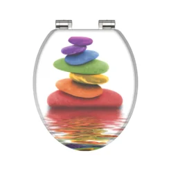 WC-Sitz MDF mit Absenkautomatik Motiv Colorful-Stones