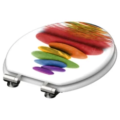 WC-Sitz MDF mit Absenkautomatik Motiv Colorful-Stones