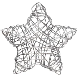 Weihnachtsdeko Drahtsterne-Set 50 Stück je 5,5 cm in silber