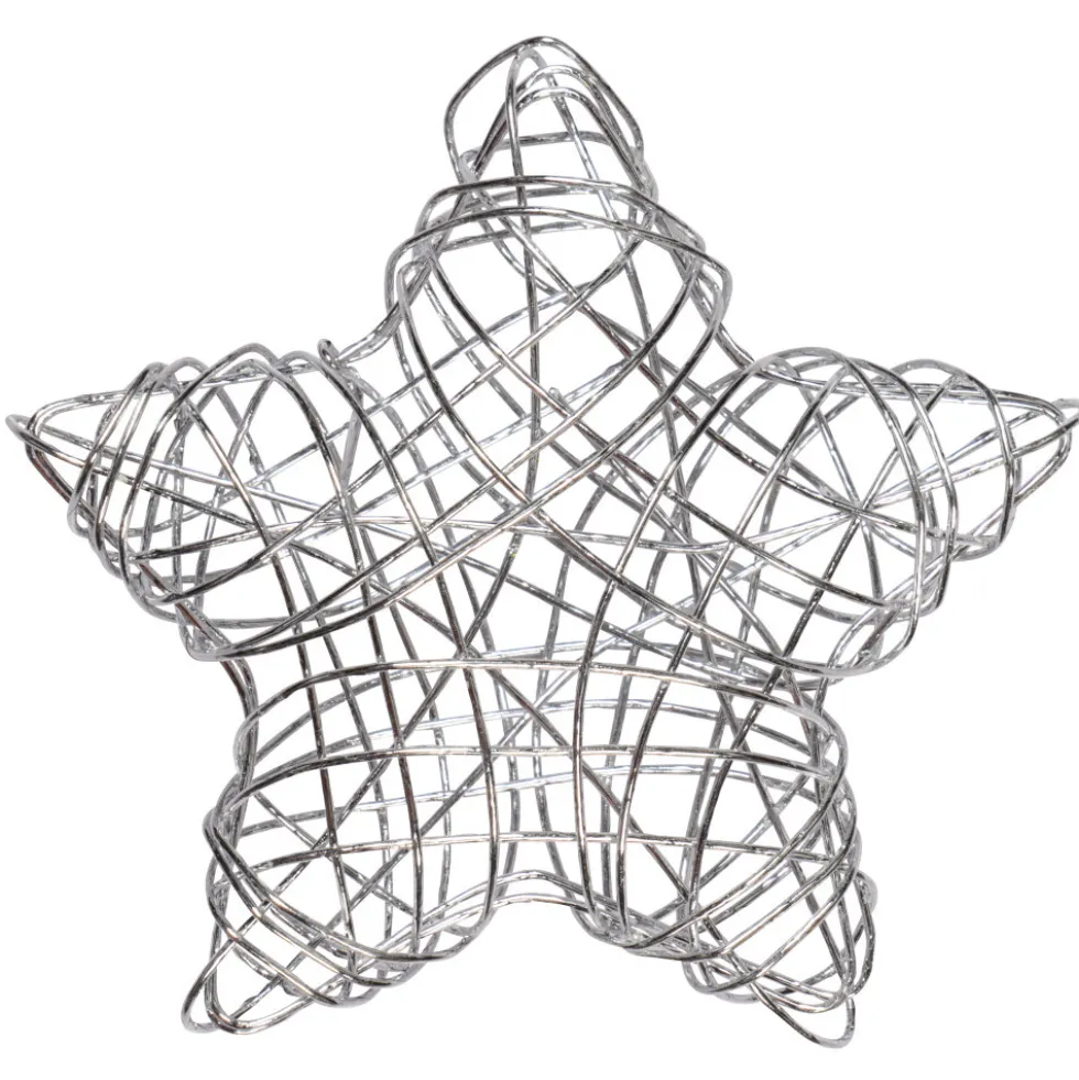 Weihnachtsdeko Drahtsterne-Set 50 Stück je 5,5 cm in silber