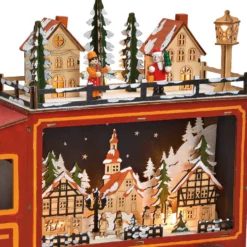 Weihnachtsdeko LKW mit LED Beleuchtung aus Holz