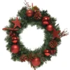 Weihnachtskranz Ø 30 cm aus Kunststoff mit roter Weihnachtsdekoration
