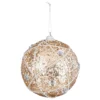 Weihnachtskugel Ø 8 cm aus Polystyrene in Champagner mit Dekosteinen