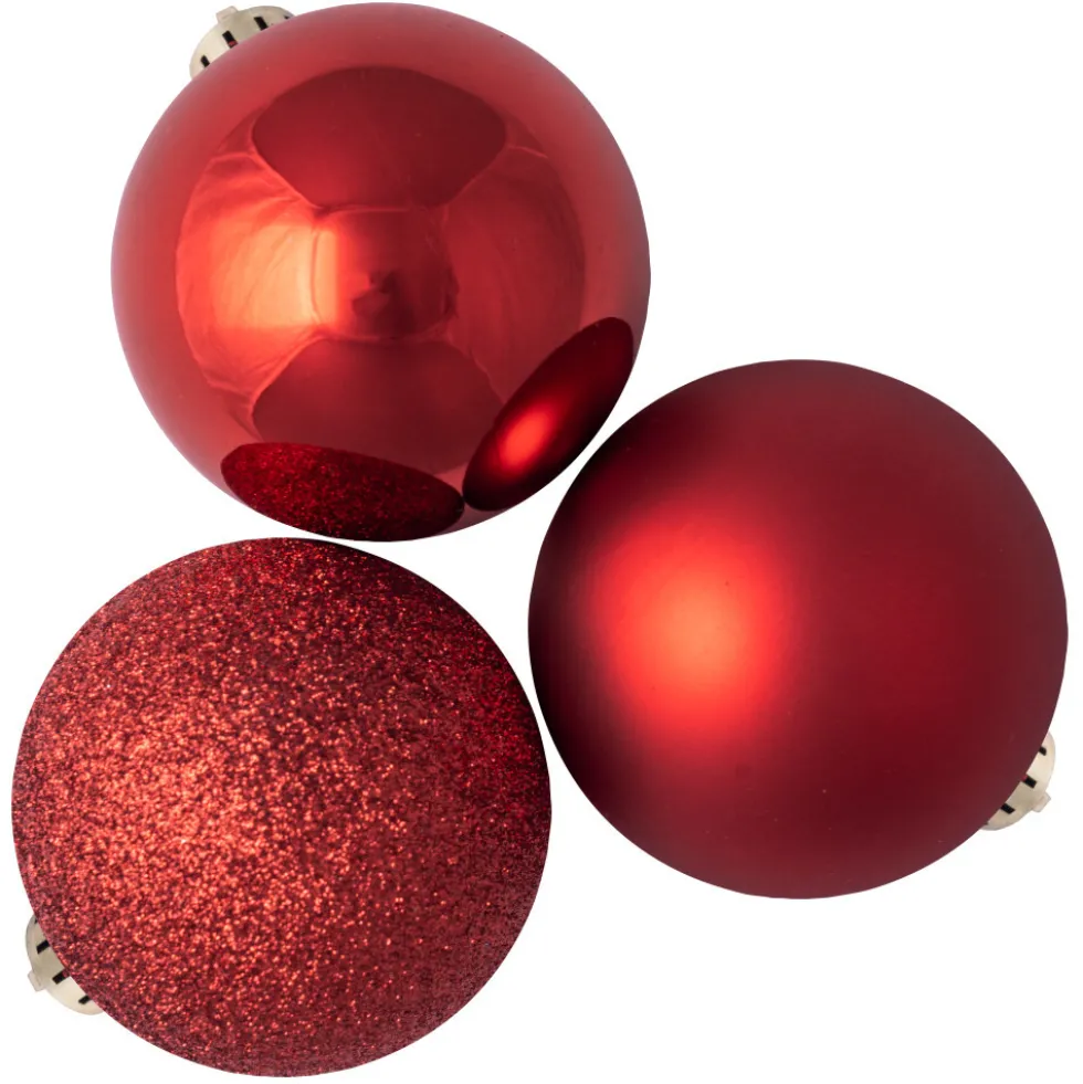 Weihnachtskugel Set 10-teilig 6 cm aus Kunststoff in verschiedenen Farben