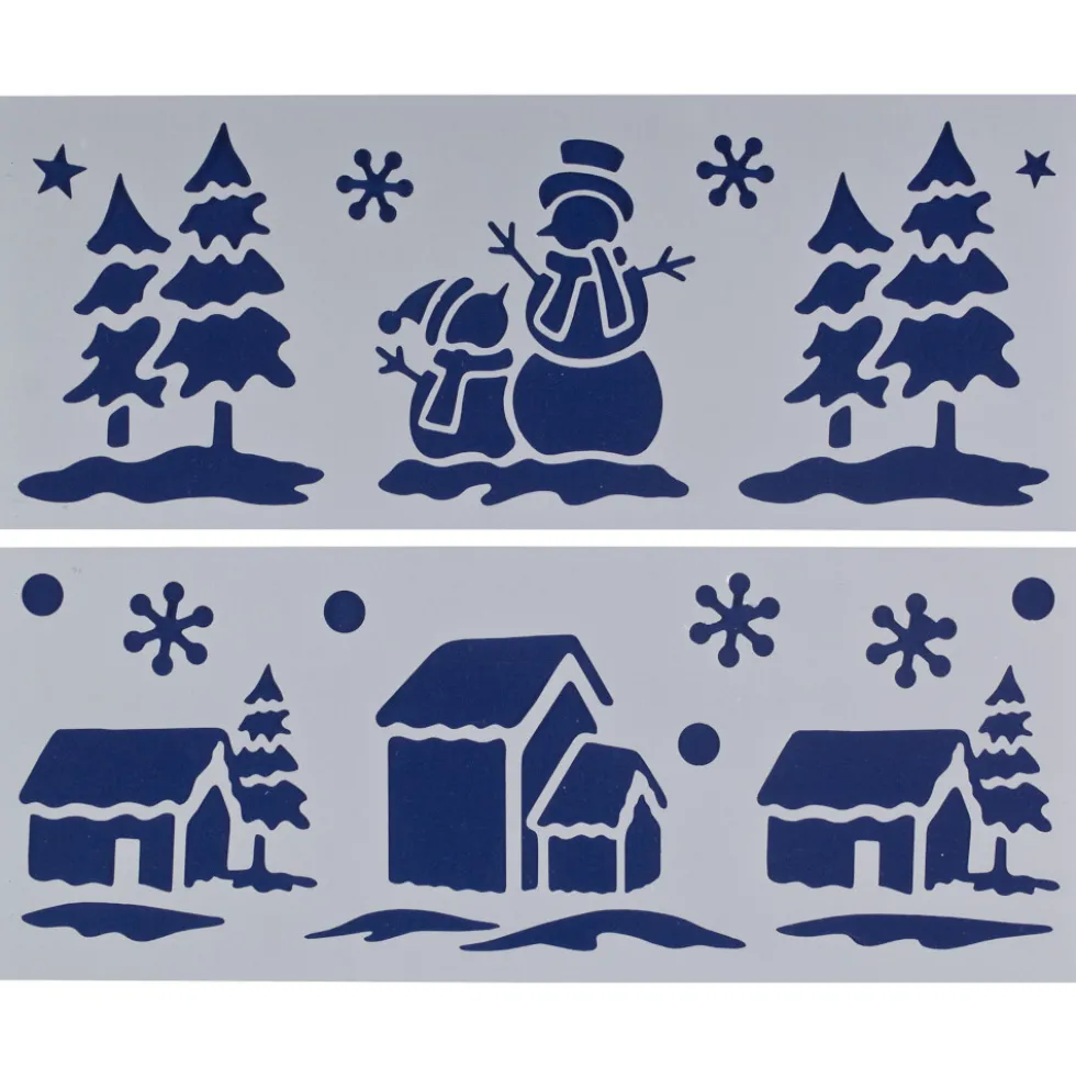 Weihnachtsschablonen-Set 2-teilig mit verschiedenen Motiven