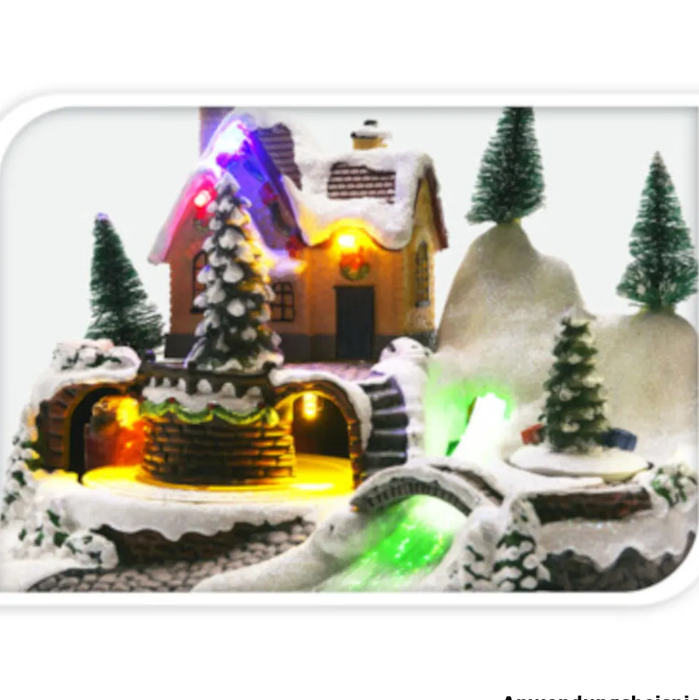 Weihnachts-Winterszene batteriebetrieben mit Beleuchtung