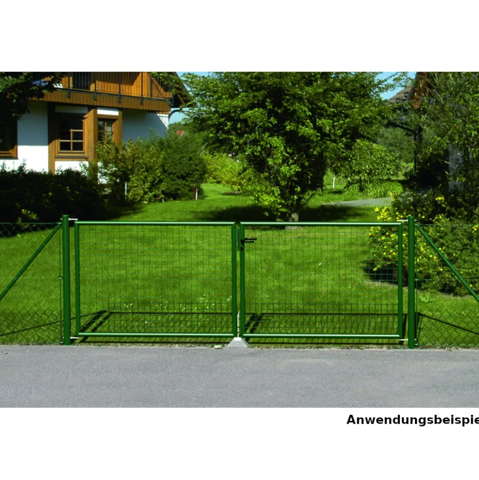 Wellengitter-Doppeltor 3000 x 1000 mm RAL 6005 moosgrün