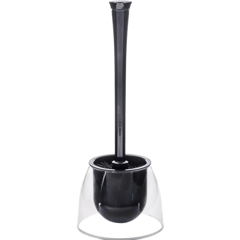 Wenko WC-Garnitur Fiesta 2in1 schwarz/transparent mit Silikon-Borste