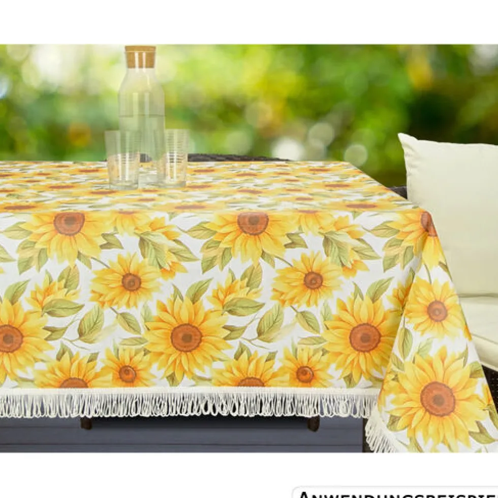 Wetterfeste Tischdecke 130 x 160 cm "Sonnenblumen"