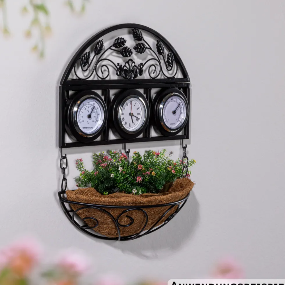 Wetterstation mit Blumenschale