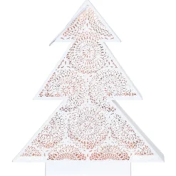 Windlicht Tree 34x9x40 cm weiss/kupfer aus Metall