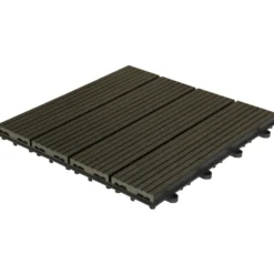 WPC-Fliese 30 x 30 cm in Dunkelgrau mit Steck-System