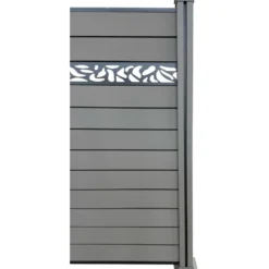 WPC-Sichtschutzzaun "Valla" Komplettset mit Dekorleisten ca. 910 x 190 cm