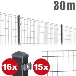 Zaunpaket MICHL ca. 1,2 m x ca. 30 m anthrazit verzinkt pulverbeschichtet