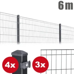 Zaunpaket MICHL ca. 0,8 m x ca. 6 m anthrazit verzinkt pulverbeschichtet