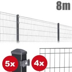 Zaunpaket MICHL ca. 1,0 m x ca. 8 m anthrazit verzinkt pulverbeschichtet