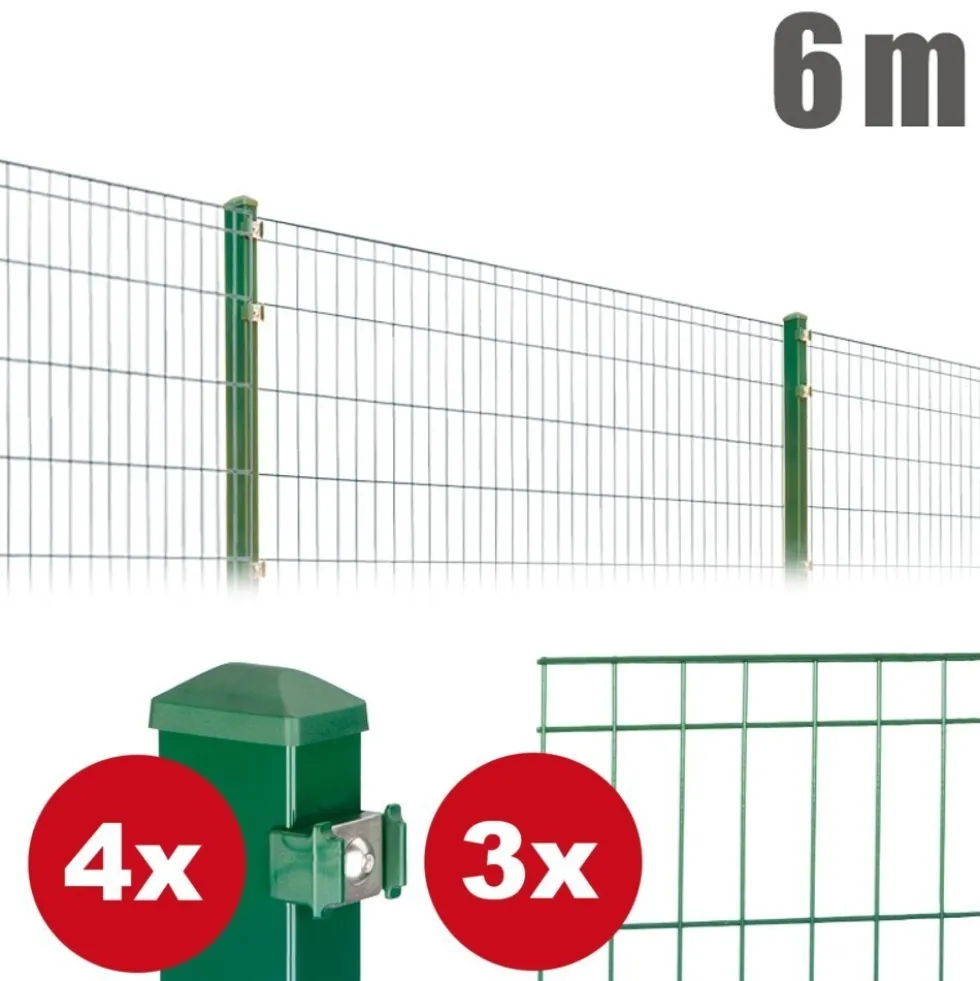 Zaunpaket MICHL ca. 1,2 m x ca. 6 m moosgrün verzinkt pulverbeschichtet