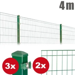 Zaunpaket MICHL ca. 1,0 m x ca. 4 m moosgrün verzinkt pulverbeschichtet