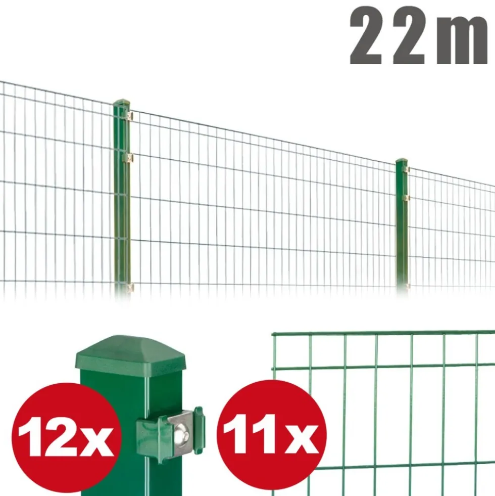 Zaunpaket MICHL ca. 0,8 m x ca. 22 m moosgrün verzinkt pulverbeschichtet