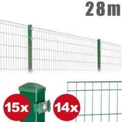 Zaunpaket MICHL ca. 0,8 m x ca. 28 m moosgrün verzinkt pulverbeschichtet