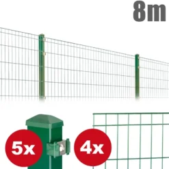 Zaunpaket MICHL ca. 0,8 m x ca. 8 m moosgrün verzinkt pulverbeschichtet