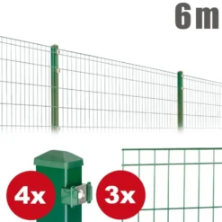 Zaunpaket MICHL ca. 1,0 m x ca. 6 m moosgrün verzinkt pulverbeschichtet