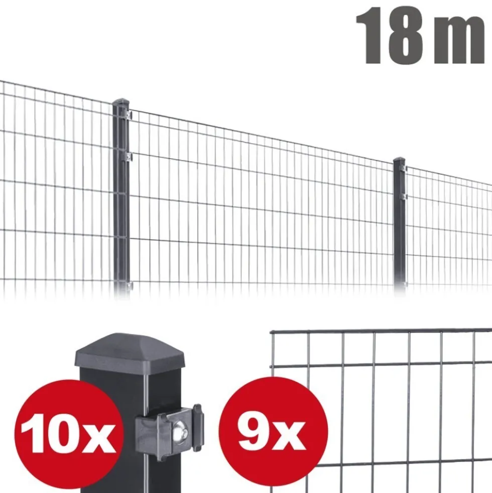 Zaunpaket MICHL ca. 1,2 m x 18 m anthrazit verzinkt pulverbeschichtet