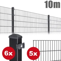 Zaunpaket PICO ca. 1,2 m x ca. 10 m anthrazit verzinkt pulverbeschichtet